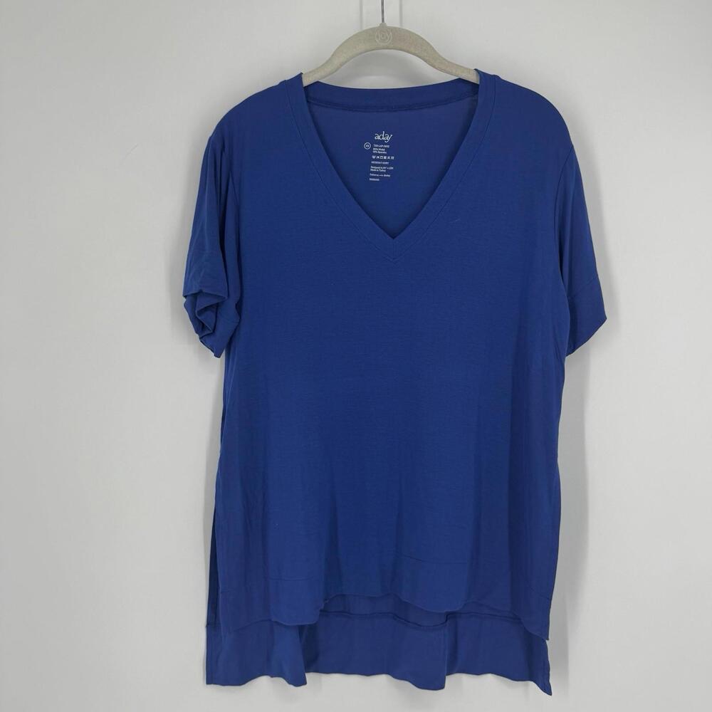 Aday top blouse womens XS short sleeve v-neck modal spring summer office work